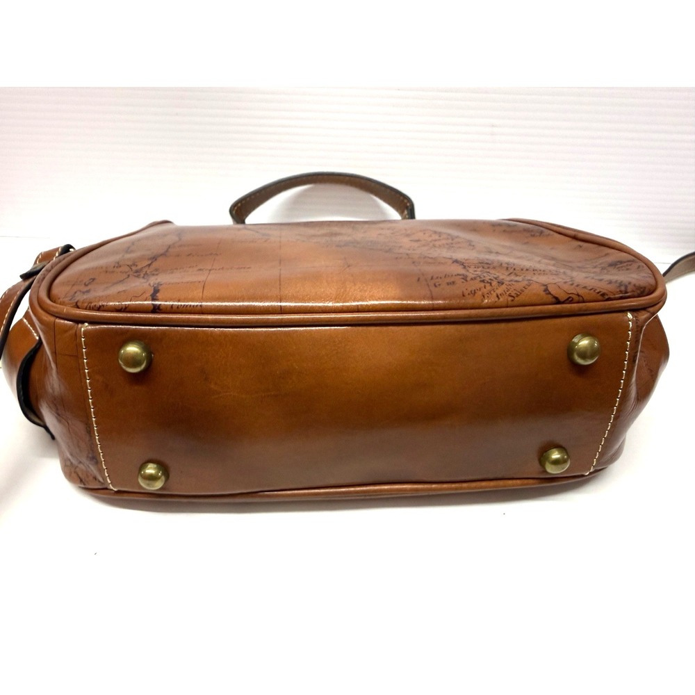 NWT Patricia Nash Gracchi Frame Leather RIOT RUST MAP Satchel Crossbody PURSE - Picture 7 of 10